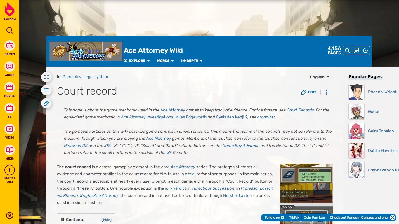Court record | Ace Attorney Wiki | Fandom